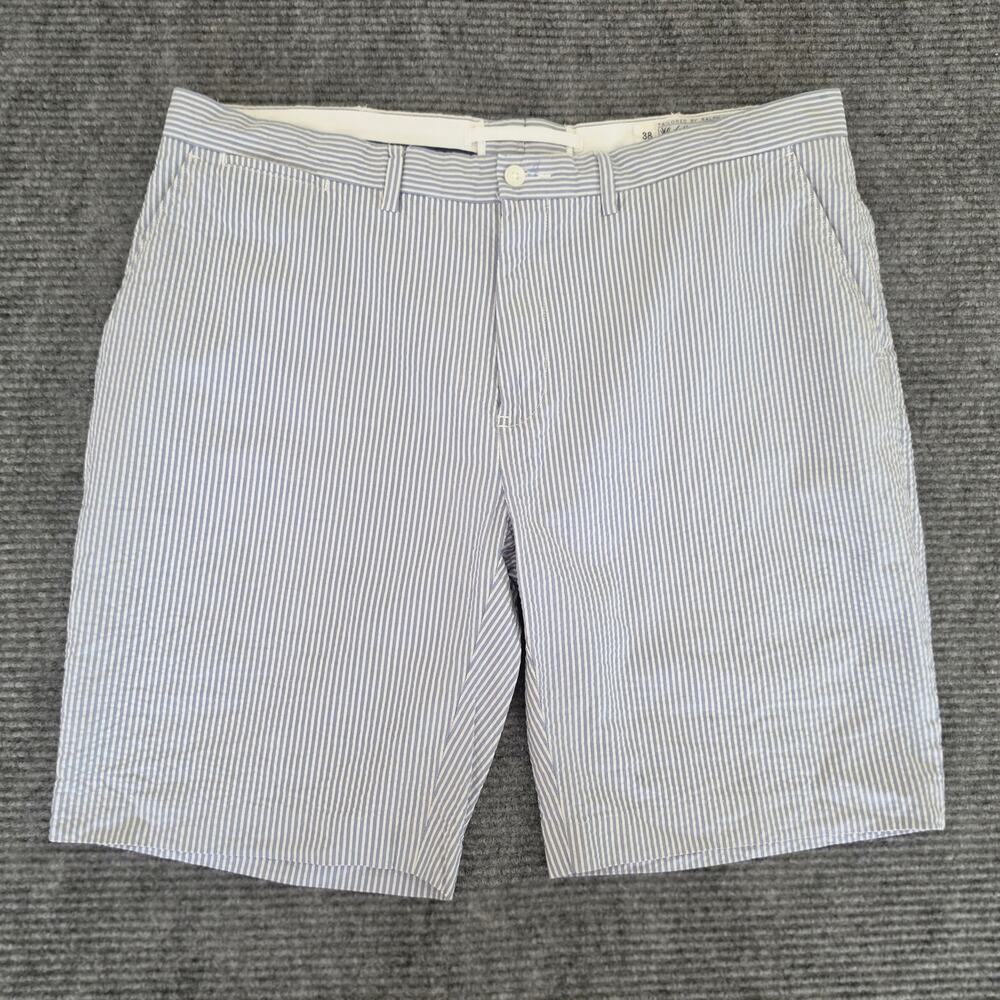 Polo Ralph Lauren Men's 38 100% Cotton Blue White Seersucker Shorts